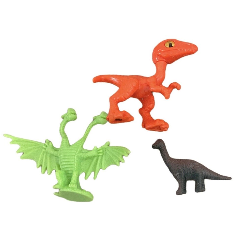 3 x Small Plastic Dinosaur Toys Lot of 3 assorted